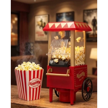 VipMarketim Yağsız Popcorn Makinesi Sıcak Hava ile Hızlı Patlatma