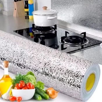 VipMarketim Yapışkanlı Mutfak Folyo Gümüş 40 cm x 10 m