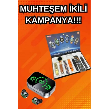 VipMarketim Yeni Model Akıllı Saat ve Ucuz Kaliteli Bluetooth Kulaklık Amoled Ekran Aynalı