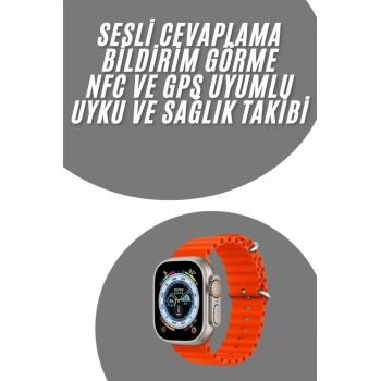 VipMarketim yeni nesil Akıllı Saat Android ve İOS Uyumlu 49 MM NFC Özelliği GPS Takibi