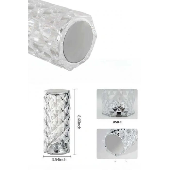 VipMarketim Yeni Nesil Modern Kristal Masa ve Gece Lambası Dokunmatik Renk Değiştirebilen