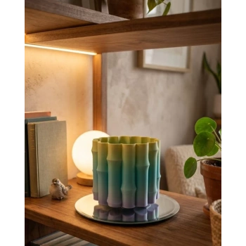 VipMarketim Yeşil Tonlu Dekoratif Vazo Modern Tasarım Salon Ofis Masa Üstü Aksesuar