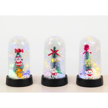 VipMarketim Yılbaşı Temalı Işıklı Dekoratif Cam Fanus - Model 2