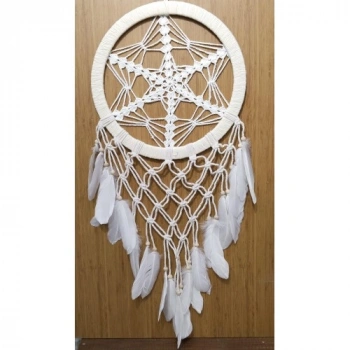 VipMarketim Yıldız Motifli Ekru Renk Büyük Boy Düş Kapanı Duvar Dekoru