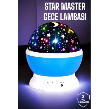 VipMarketim Yıldızlı Gökyüzü Projeksiyon Gece Lambası Hareketli Işık Şovu