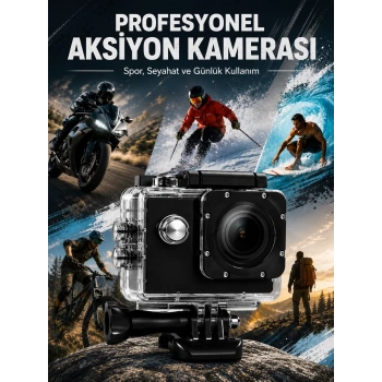 VipMarketim Yüksek Görüntü Kalitesi Sunan 1080P Full HD Aksiyon Kamerası