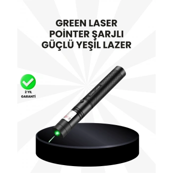 VipMarketim Yüksek Güçlü Yeşil Lazer Pointer 5000mW Şarjlı