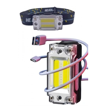 VipMarketim Yüksek Işıklı Şarjlı ve Sensörlü LED Kafa Lambası Kamp Lambası