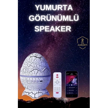 VipMarketim Yumurta Şeklinde Su Dalgalı Bluetooth Speaker Lamba Renkli Şarjlı