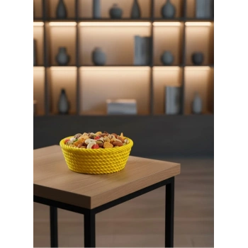 VipMarketim Yuvarlak Çerezlik Sarı Şık Tasarım ve Kompakt Boyut