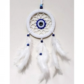 VipMarketim Zincir Örgülü 12 Santimetre Çapında Kuş Tüylü Duvar Süsü