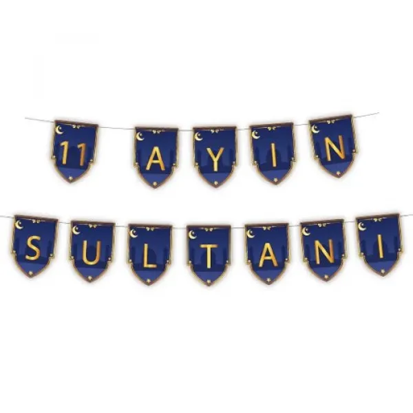 !TOPTAN! 11 Ayın Sultanı Yazısı Mavi Gold 160 cm
