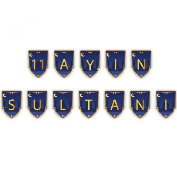 !TOPTAN! 11 Ayın Sultanı Yazısı Mavi Gold 160 cm