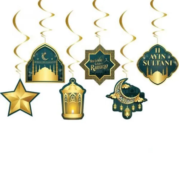 !TOPTAN! Hoş Geldin Ramazan Asma Tavan Süs 6 Adet