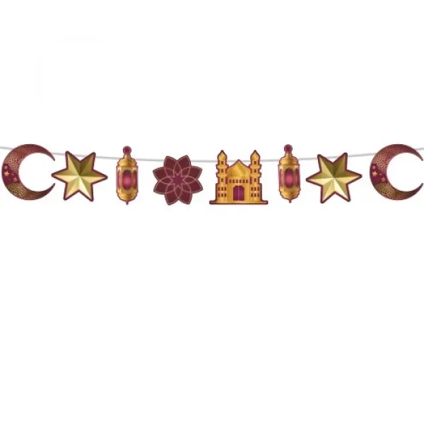 !TOPTAN! Ramazan Dekoratif Süs Bordo Gold 160 cm