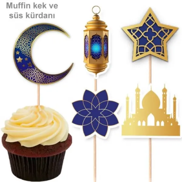 !TOPTAN! Ramazan Şekilli Kürdan Mavi 10 Adet