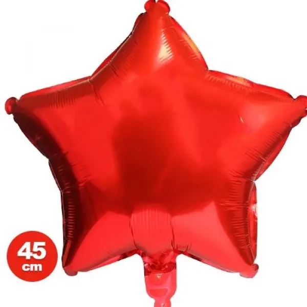 !TOPTAN! Yıldız Folyo Balon Kırmızı (45 cm)