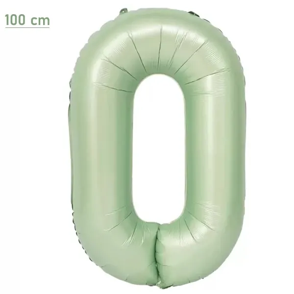 0 Rakam Folyo Balon – Su Yeşili – 100 cm (40 inch)