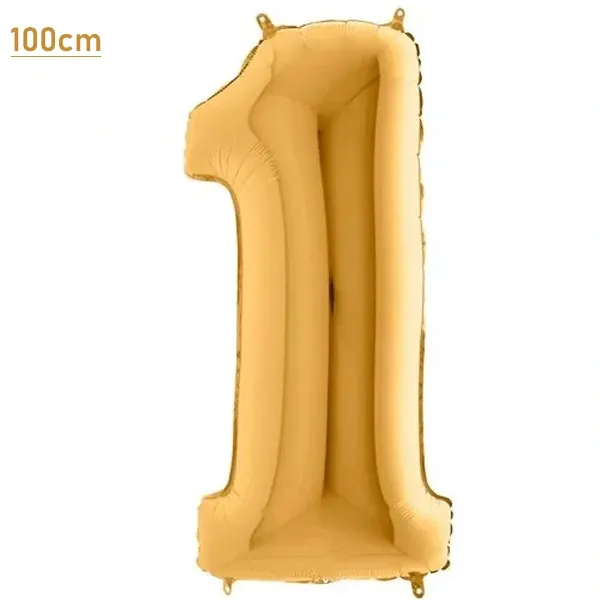 1 Rakam Folyo Balon - Gold - 100 cm (40 inch)