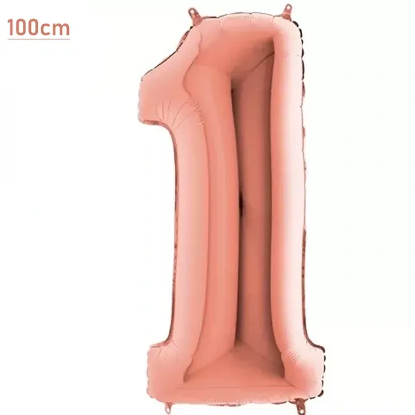 1 Rakam Folyo Balon – Rose Gold – (100 cm - 40 inch)