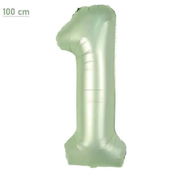 1 Rakam Folyo Balon – Su Yeşili – 100 cm (40 inch)