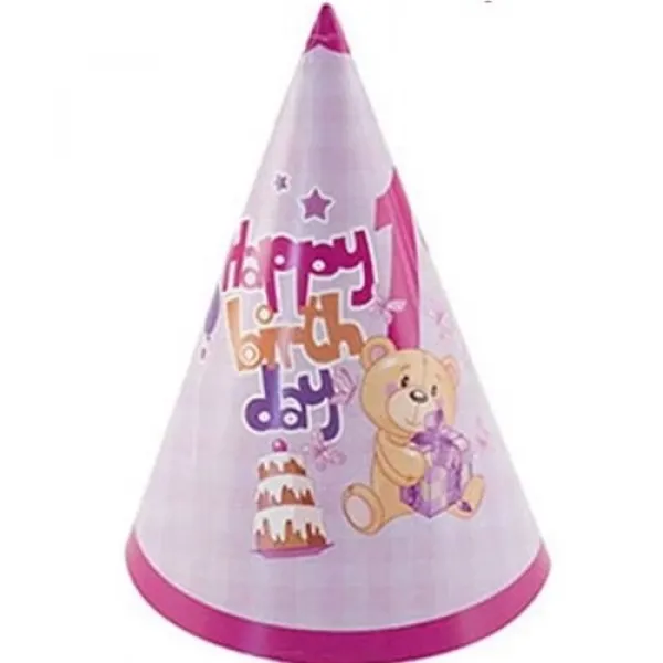 1 Yaş Ayıcıklı Şapka (6 Adet)