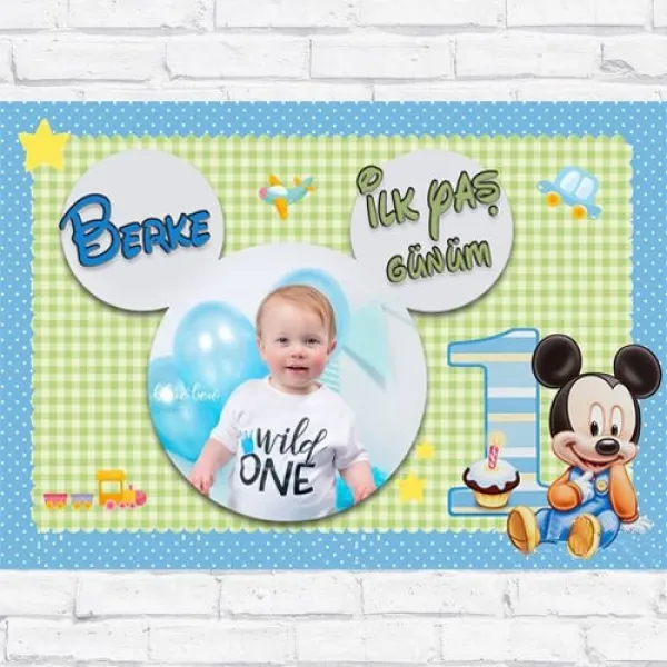 1 Yaş Baby Mickey Mouse Afişi 70*100 cm