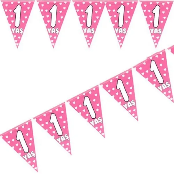 1 Yaş Flama Bayrak Pembe (2 m)