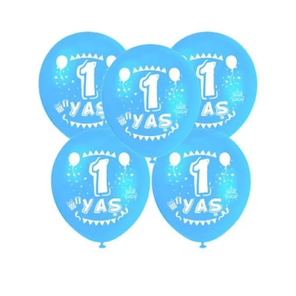 1 Yaş Mavi Balon 10 adet