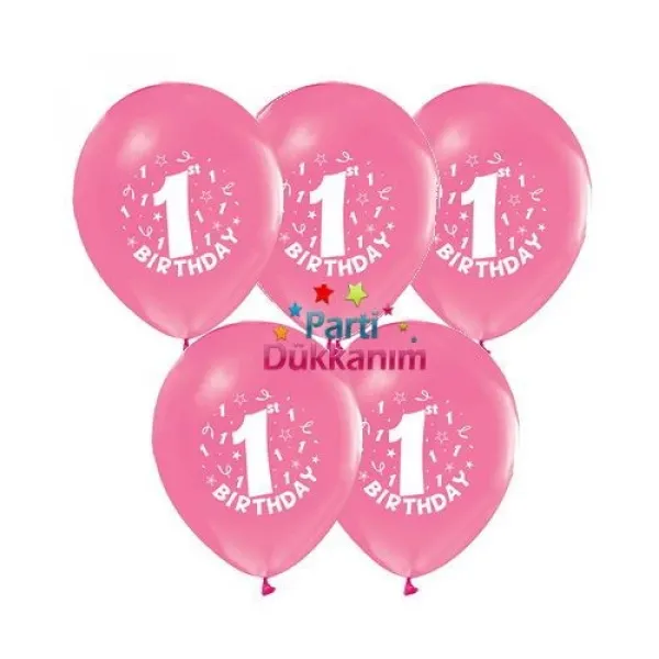 1 Yaş Pembe Balon 10 Adet