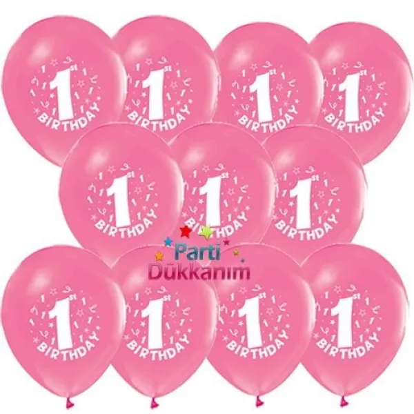 1 Yaş Pembe Balon 100 adet