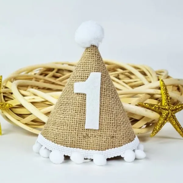 1 Yaş Ponponlu Hasır Şapka