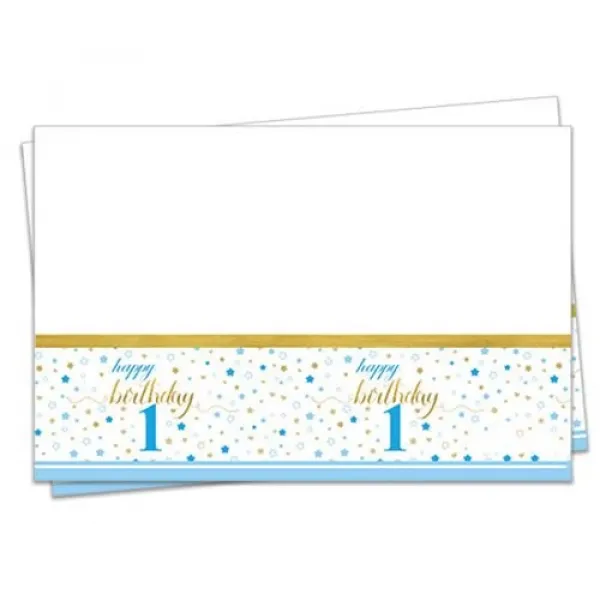 1 Yaş Yıldızlı Mavi Masa Örtüsü (120*180) cm