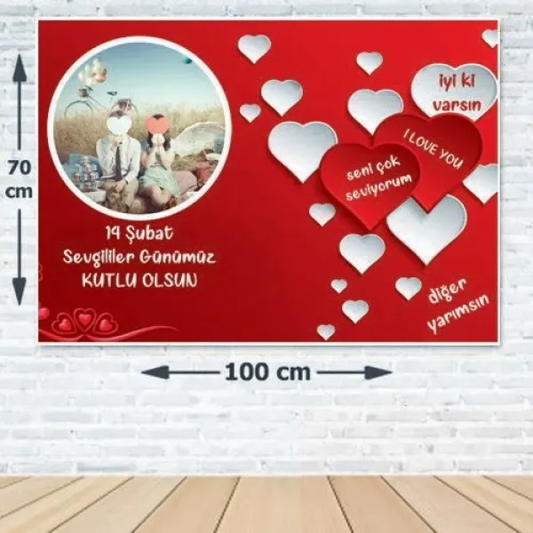 14 Şubat Sevgililer Günü Afişi 70*100 cm