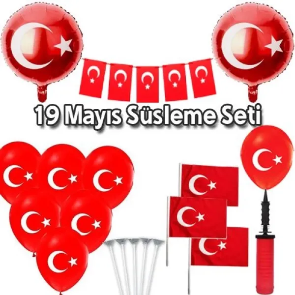19 Mayıs Ev Okul İşyeri Süsleme Seti 6 Parça