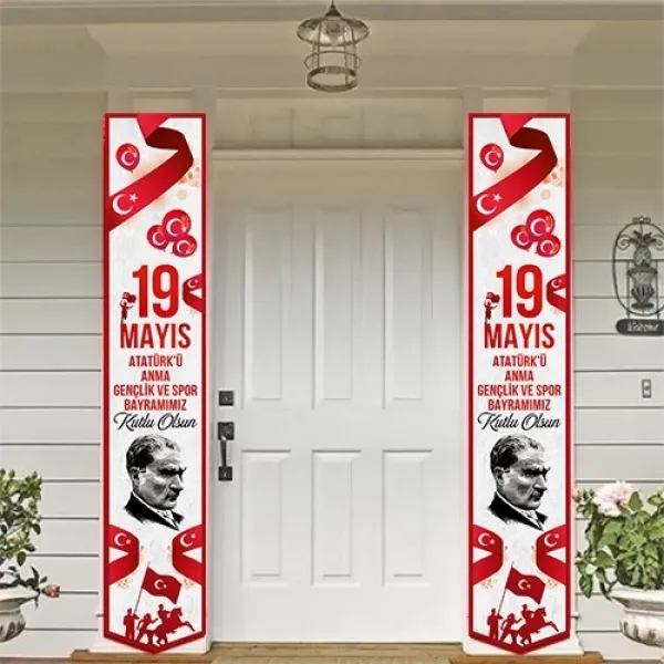 19 Mayıs Kapı Afişi (2 Adet) 160x30 cm