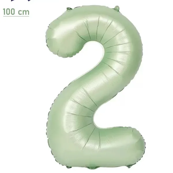 2 Rakam Folyo Balon – Su Yeşili – 100 cm (40 inch)