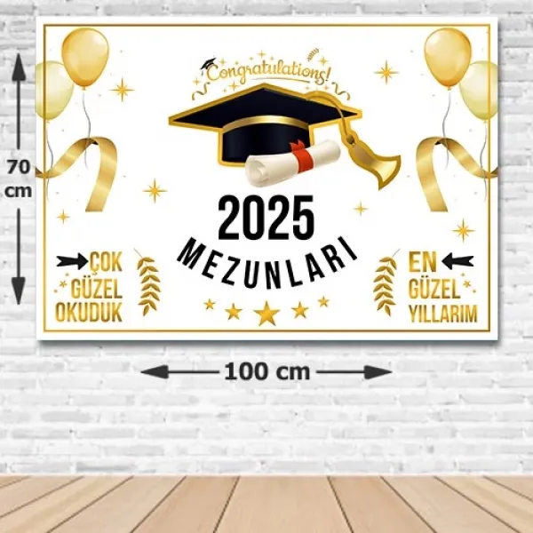 2025 Mezunları Arka Fon Afişi 70*100 cm