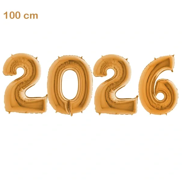 2026 Rakam Folyo Balon Seti Gold - 100 cm (40 inch)