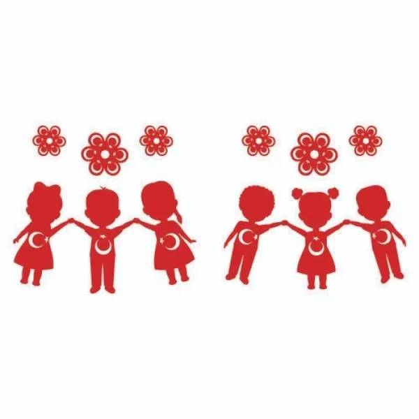 23 Nisan Çocuklar Kağıt Pencere Süsü