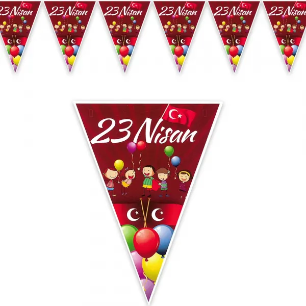 23 Nisan Flama Bayrak Set (150 cm)