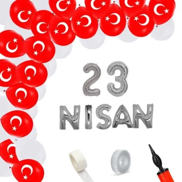 23 Nisan Zincir Balon Süsleme Seti