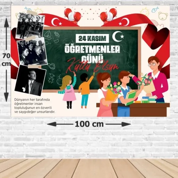 24 Kasım Öğretmenler Günü Afişi Model 2 70*100 cm