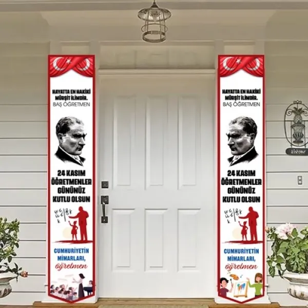 24 Kasım Öğretmenler Günü Asma Afiş (2li - 155x30 cm)