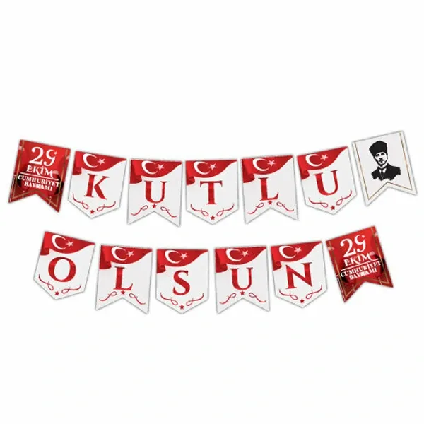 29 Ekim Cumhuriyet Bayramı Zikzak Banner 2 Metre