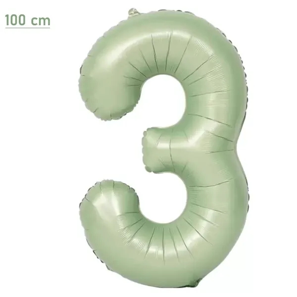 3 Rakam Folyo Balon – Su Yeşili – 100 cm (40 inch)