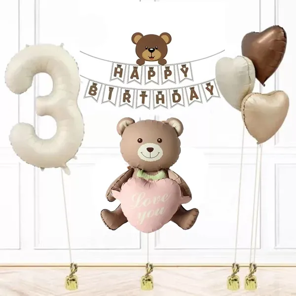 3 Yaş Retro Doğum Günü Süsleme Seti