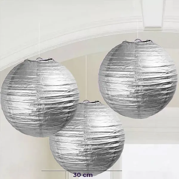 30 cm Gümüş Japon Feneri 1 Adet