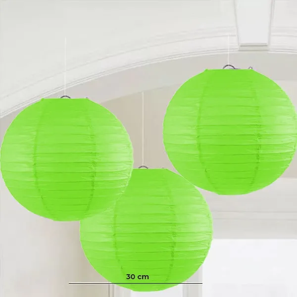 30 cm Yeşil Yuvarlak Fener Süs 1 Adet