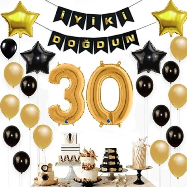 30 Yaş Doğum Günü Süsleri Seti